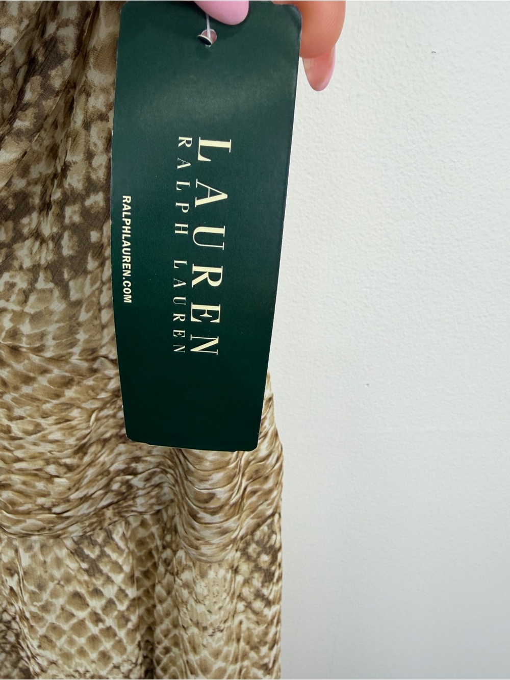 Lauren Ralph Lauren Snake Print One Shoulder Silk Dress NWT Size 10 - Picture 8 of 10